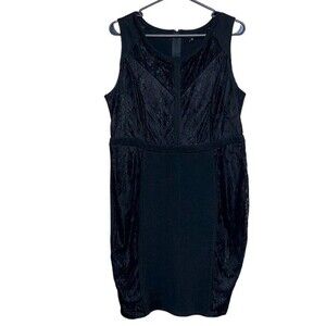 Women’s Plus Torrid Black Lace knee length dress formal party new years lace